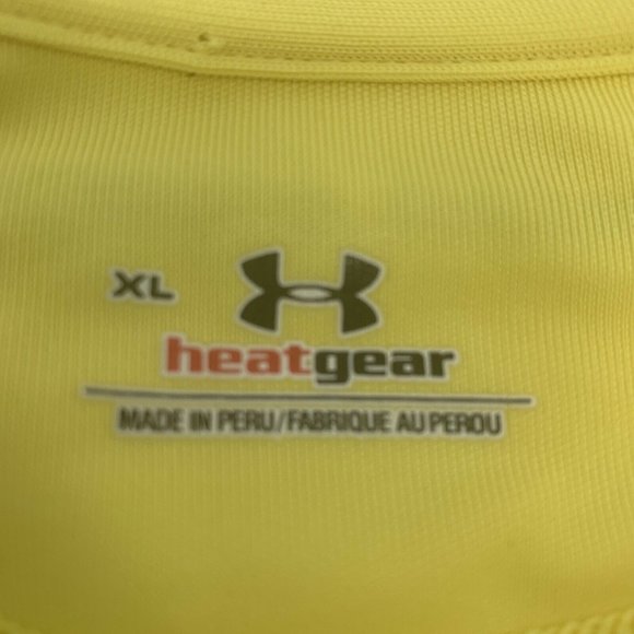 Men's Under Armour HeatGear Short Sleeve Polo Shirt Yellow XL - Picture 6 of 11